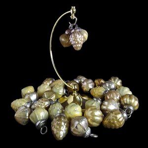 Mini Kugel Glass Ornaments Lot of 32 Cluster Ribbed Diamond Christmas Old World